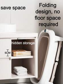 1个可折叠婴儿室内浴盆，坐卧两用浴盆，加厚大号儿童浴盆 - 彩色 - 查看 7