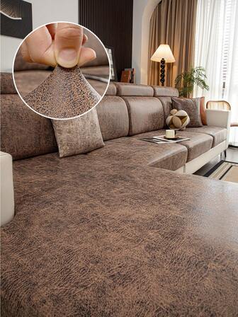 1 pieza Funda de sofá de color café oscuro, estilo moderno y minimalista clásico, elástica, a prueba de polvo y resistente a la suciedad, fácil de quitar y lavar, adecuada para la decoración de la sala de estar, funda de sofá, fundas de sofá, funda de sofá en forma de L, funda de sofá de 3 plazas, fundas de cojín grandes, funda de cojín grande, sofá, mantas para sofá