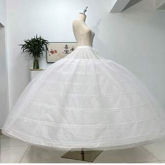 Extra stor krinolinunderkjol med 7 stålringar och 2 tylllager, justerbar underkjol med kraftigt foder för bruden