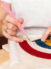 Bộ dụng cụ đục lỗ DIY - Bút thủ công bằng thép không gỉ có tay cầm bằng nhựa dày, màu xanh nhạt - Dụng cụ thêu và dệt thủ công đa năng cho các dự án sáng tạo - Xem 3