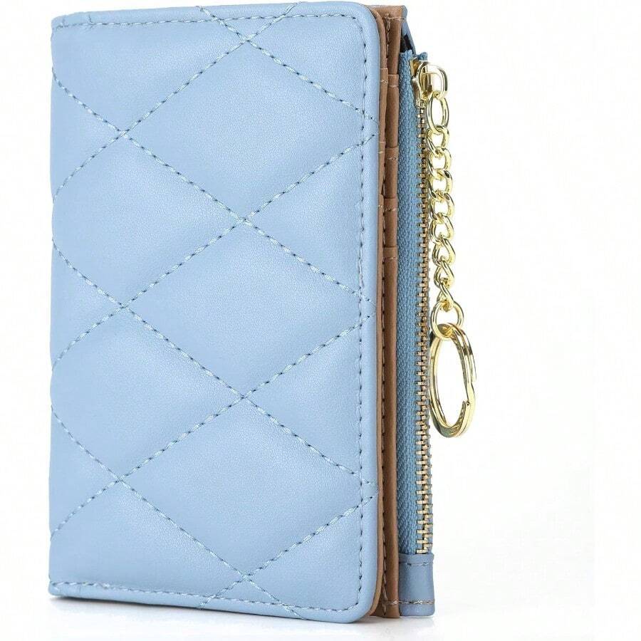 Women's Short Leather Wallet Leaf Bifold Card Coin Holder Small Purses Buckle Zipper Clutchby Vodiu - BLUELinggo - View 1