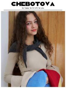 1pc Wool Blend Triangular Scarf, Versatile Accessory For Women, Suitable For All Seasons, Photography, Outings - Multicolor - View 2