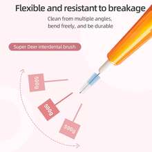 Fawnmum 20PCS I-Type 0.7mm Interdental Brush For Braces Soft Bristle Interdental Tooth Brushes Cleaning Between Teeth Oral Care Tool - Orange - View 5