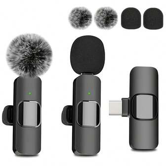 无线领夹式麦克风适用于手机 iOS 即插即用领夹式外置迷你领夹 Lightning 麦克风适用于 领夹式麦克风适用于视频采访 Vlog