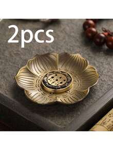 1pc Plum Blossom Incense Burner, Multi-Hole Alloy Incense Holder, Sandalwood Incense Burner, Home Indoor Incense Stand, Gift For Birthday, Graduation - Bronze - View 9