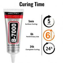 1瓶110毫升B-7000透明胶水适用于水钻工艺品、服装、鞋子、织物等。B7000高粘度胶水则用于修复手机屏幕、宝石、金属钉、艺术玻璃等。 - 彩色 - 查看 4