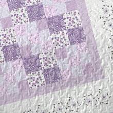 3 Pieces Full/Queen/King Size Aesthetic Quilt Set, Machine Washable Cozy Bedding Coverlet, Microfiber Quilt Cover, Cozy Quilted Blanket Bedding Sets With Pillow Shams, Embroidery Thin Comforter, 2 Pieces Twin Quilt Set - 淡紫色 - 查看 10