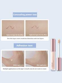 NOVO Concealer Highlighter Liquid, Corrects Skin Tone, Covers Blemishes, Acne Marks & Dark Circles, Long-Lasting Oil Control, Enhances Facial Contours, Extends Makeup Wear Time, Suitable For Fashion, Beauty, Parties, Birthdays, Camping, Gatherings, Graduations - 5# Hidden Caramel - View 6