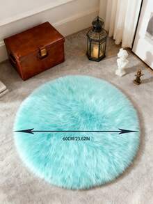 1件装蓬松圆形地毯，毛绒地毯，装饰地毯，长绒圆形地毯，白色、浅灰色、浅粉色、浅蓝色、浅黄色、黑色、紫色、玫瑰红、白底灰边圆形地毯，温暖冬季装饰，浴室厨房装饰，圣诞装饰，厨房地毯 - 彩色 - 查看 39