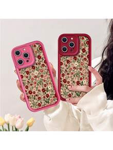 Funda protectora de teléfono con Floral Vintage Elegante Para Teléfono Celular regalo de moda minimalista interesante para hombres y mujeres, adecuado para iPh 16/15/15Pro/15ProMax/14/13/12/11/XsMAX, iP 17,  Max Series,A14/A15/S23 Ultra/A50/A12/A32/A52/A72/A51/A21S/A13/A14/S22 Ultra/S23/A33/A53/S20 FE,Protección completa contra caídas, resistencia a impactos y prevención de rayaduras,diseño creativo y de moda para hombres y mujeres - Rosa chicle - Ver 5