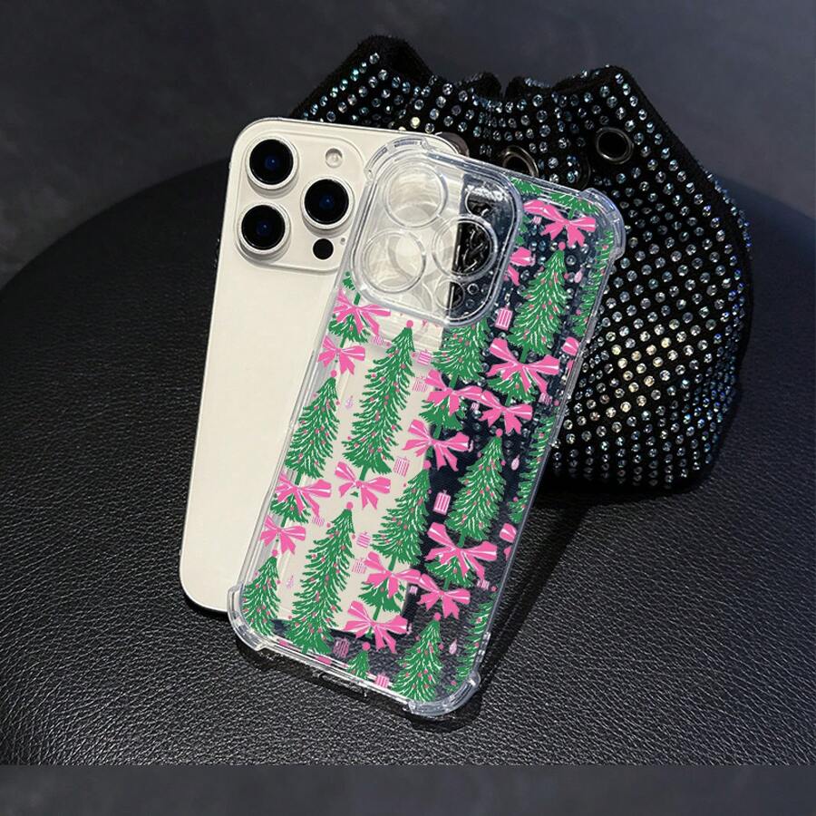 Funda de Teléfono de Espacio a Prueba de Golpes de Cuatro Esquinas con Elemento Navideño, Compatible con iPhone 17 Air 17/16/15/14/13/12/11 Pro/Pro Max/Plus, Compatible con Samsung Galaxy A14/A15/A16/A25/A26/A34/A35/A36/A53/A54/A55/A56, Compatible con Fundas de Teléfono  G10/G30/G52/G82/G71S/G54/G64/G54 Power/G84, Funda Suave de TPU, Simple y Elegante, a Prueba de Golpes ﻿ - transparente - Ver 1