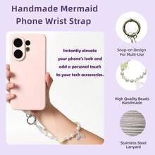 Handmade Phone Lanyard Wrist Strap- Multi-Use Anti-Drop Strap With 2 Tether Tabs - Women - trắng - Xem 8