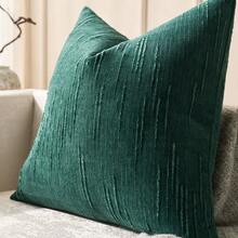 1pc Deep Green (Pillow Insert Not Included) Vintage Striped Throw Pillow Cover, 100% Polyester Woven Fabric, Zippered, Machine Washable, Geometric Pattern Decor Cushion Cover, Suitable For Sofa, Bed, Dining Room, Home Office - Dark Green - View 14