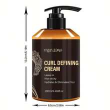 Crema Para Rizos de 280Ml Contiene Aceite de Argán Marroquí , Aceite de Ricino y Aceite Esencial de Romero, Diseñada para Realzar el Brillo y el Volumen para Cabello ondulado y rizado, Proporcionando hidratación profunda y cuidado para peinados. - Negro - Ver 4