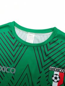 Men's Football Jersey Polyester Moisture-Wicking Comfortable Fit Geometric Print Pattern Crew Neck Sports Casual Wear - Multicolor - View 3