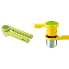 Joseph Joseph Helix Garlic Press And Citrus Juicer Ergonomic TwistAction Hand Press Stainless Steel Set Green And Yellow For Kitchen Use Efficient Garlic Squeezing And Fresh Citrus Juicing With NonStick Coating And Easy To Clean Design - 綠黃 - 查看 1