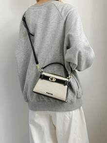 Mini Fashionable Versatile Contrast Color Casual Handbag For Women - Olive Green - View 5