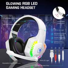 ATTACK SHARK*MANNBASNAKE Wired Gaming Keyboard Mouse Headset Set, Rainbow LED Backlit Wired Keyboard, Headphones With Microphone, Rainbow Backlit Gaming Mouse, Mouse Pad, Compatible With PC & Laptop - White and Black - View 3