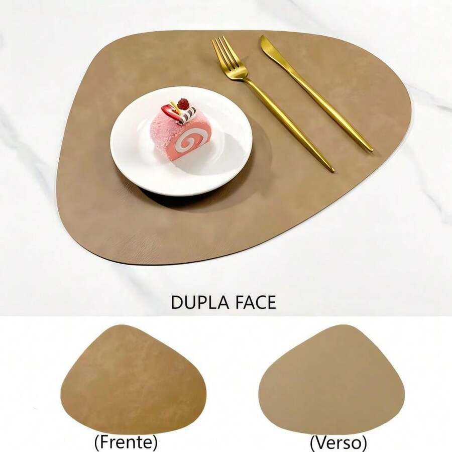 Kit Of 2/4/6 Placemats (Premium Double-Sided Material) With Cup Holder - 淺棕色 - 查看 1