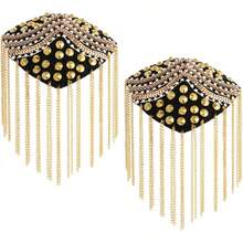 TENDYCOCO 1 Par Charreteras Con Borlas Charreteras Decorativas Adornos de Para Hombro Hombreras Para Ropa Mujer Decorativas DecoracióN De Hombrera Flecos De Pedreria Para Hombres Mujeres Performance - negro (estilo 4) - Ver 13