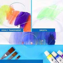 两件套 5.9 x 3.93 英寸亚克力调色盘，透明带指孔，易于清洁的不粘艺术家托盘，适用于油画和水彩工艺品的 DIY 艺术调色。