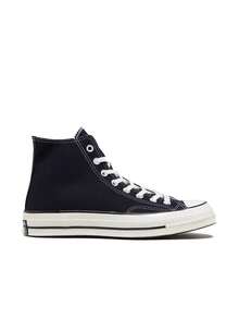 Converse 匡威 Chuck Taylor 70 Hi Classic 男女通用休闲帆布鞋，舒适高帮，支撑性好，耐穿合脚，适合步行、上学、日常穿着，黑色 162050C - 黑色 - 查看 3