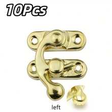 10/20pcs Antique Bronze Iron Padlock Hasp Hook Lock For Mini Jewelry Wooden Box With Screws Furniture Hardware 27*32mm (1.06in*1.26in)