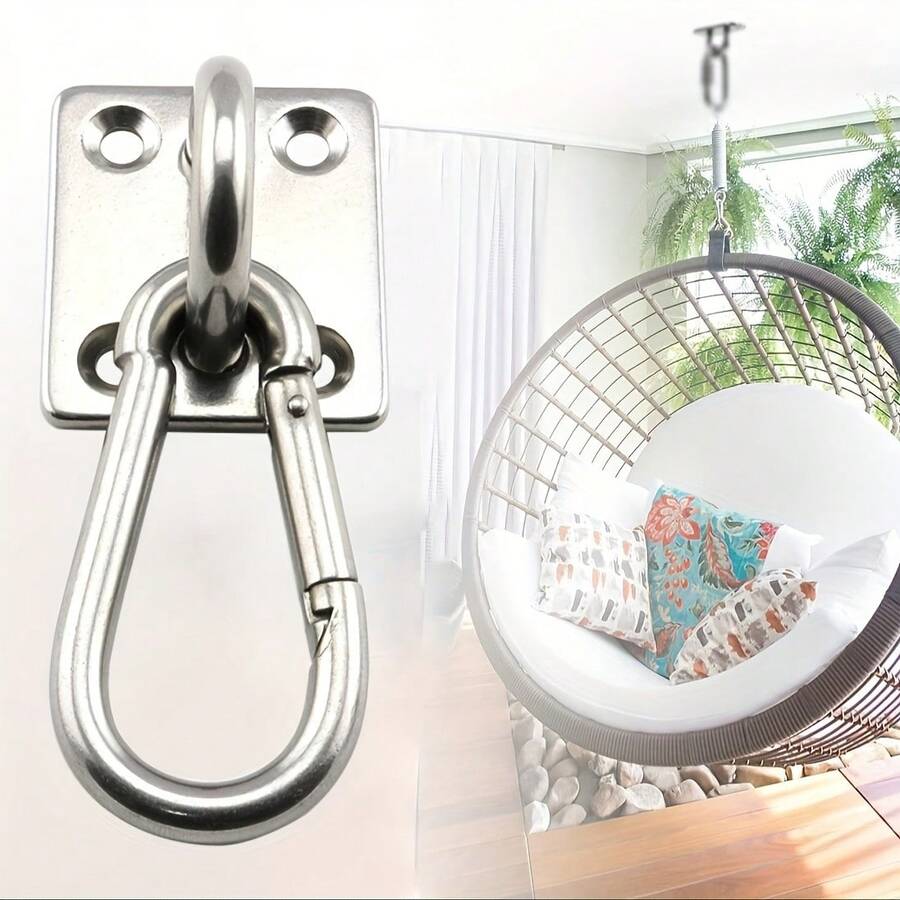 1/2/4pcs Heavy Duty Ceiling Hook, 360° Swivel Hanging Hardware With D-Ring Shackle, Stainless Steel Mounting Bracket For Swing Chair/Hammock - Multicolor - View 1