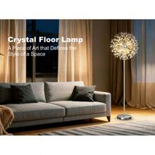 69-Inch Modern Crystal Floor Lamp - 32 Strings Of Firework Crystals, Elegant Decorative Floor Lamp For Living Room And Bedroom.(Bulbs Not Include) - Xem 2