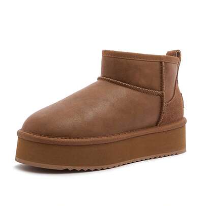 CAMEL CROWN Women's Snow Boots, New Winter Style, Wool Lining, Warm, Anti-Slip, Thick Sole, Ankle Boots, Versatile