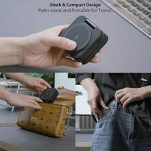 X55 Ultra 三合一可折叠磁吸无线充电器，适用于三星 Galaxy S25/S24/S23/S22/S21/S20、Note 20/10/9、Z Fold6/Flip6/5、Galaxy Watch Ultra/7/6/5/4 以及 Galaxy Buds 3 Pro/FE/Live，黑色，适合办公室、宿舍和家庭使用。 - 黑色 - 查看 5