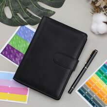 MEFENY 90 Pieces Leather Notebook A6 Binder Notebook Pocket Gift - Black - View 5