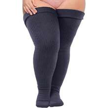 Plus Size Thigh High Socks For Thick Thighs Women- Thigh Highs Widened Extra Long Thick Knit Socks,28431942 - 青檸色 - 查看 1