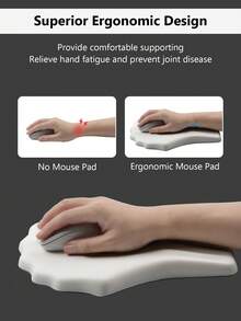 A Pu White Shell Wrist Mouse Pad, Large Size And Comfortable, White And Simple Atmosphere Can Be Used For Business And Home Artificial Wrist Guard