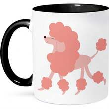 3dRose Cute Pink Poodle Mug, 11 Oz, Black - Multicolor - View 1