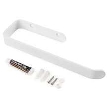 1 Pack No-Drill Adhesive Towel Rack Strong Sticky Aluminum Alloy Wall Mount Holder Towel Bar For Bathroom Kitchen Laundry Room Organizer - 白色 - 查看 8