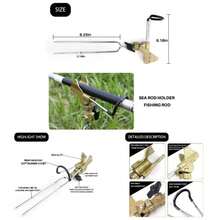 Rod Holder Fishing Pole Holder With Fishing Rod Alarm Bells, Universal Adjustable Gold Fishing Rod Holder Hand And Sea Dual - Purpose Ground Holder Bank Fishing - Gold 2pcs - View 1