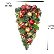 Christmas Teardrop Swag With Balls Creative Artificial Vine Swag For Mantle Fireplace Decor - Multicolor - View 7