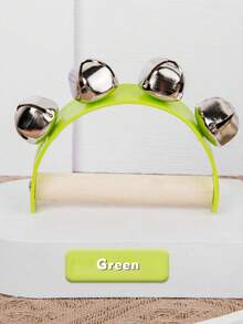 1 件手摇铃铛手摇雪橇铃彩虹摇铃手持木铃带手柄乐器礼物学校课桌铃适用于教育派对圣诞节 - 彩色 - 查看 15