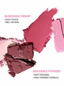 JUDYDOLL BLUSH & HIGHLIGHT PALETTE, Versatile Blush And Highlighter Palette Suitable For Various Skin Tones, Essential For Daily, Commute, Date, And Travel - #103 POPPY POP - 查看 5