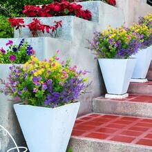 12 Bundles Of Spring Jasmine Bush Artificial Eucalyptus, Artificial Flowers For Decoration, Courtyard Green Decoration Plants, Suitable For Home Decoration Plants, Suitable Cottage Outdoors, Weddings, Family Gatherings, Etc. (Mixed Colors) - 混合顏色 - 查看 5