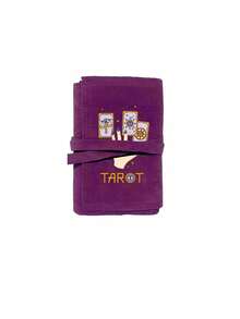 Velvet Tarot Card Storage Bag, Printed With Magic Tarot Card Pattern, Blue And Purple Dual-Color Design, Drawstring Closure, Soft Fabric Protective Case, Portable Design, Can Be Used As Card Holder, Tarot Card Bag, Card And Item Protective Sleeve. - Multicolor - View 13