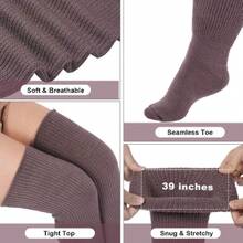 Plus Size Thigh High Socks For Thick Thighs Women- Thigh Highs Widened Extra Long Thick Knit Socks,28431943 - 金色 - 查看 6