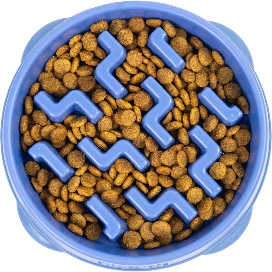 Outward Hound Medium Slow Feeder Bowl, Puzzle Maze For Fast Eaters, Small To Medium Dogs, Helps Prevent Bloat & Aid Digestion, Holds 2 Cups Wet Or Dry Food, Non-Slip, Made Without BPA, Turquoise - 藍色 - 查看 1