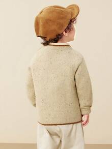 mini bala Kids Animal Knit Sweater Boys Girls Soft Jacquard Warm Pullover - Brown Tone - View 3