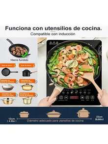 Parrilla de Inducción 2200W con Control Táctil para una Cocina Precisa - Negro - Ver 6
