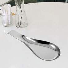 2 Piezas reposacucharas de acero inoxidable Horno almohadilla para sujetar cucharas Cuchara ranurada suministros de cocina soporte compacto para palas acero inoxidable 430 Silver - 1 - Ver 4