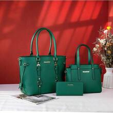 Montana West 3PCS Purses and Handbags Women Tote Purse and Wallet Set Shoulder Satchel Bag Women - verde, (3 piezas verdes) - Ver 2