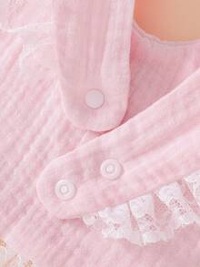 2 buah Celemek Katun Lembut, Celemek Air Liur, Dekorasi Pita Renda Putri Bayi, Perlengkapan Bayi Baru Lahir - MultiWarna - View 9