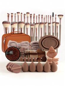 67 件套多功能化妆刷、海绵和粉扑化妆工具套装（包含 30 支不同的化妆刷）适合完美混合液体，是女性化妆和护肤工具。 - 彩色 - 查看 11
